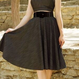 Pinup Couture Black Denim Doris Skirt L